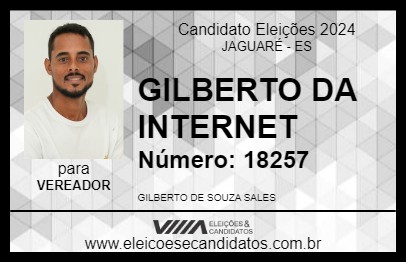 Candidato GILBERTO DA INTERNET 2024 - JAGUARÉ - Eleições