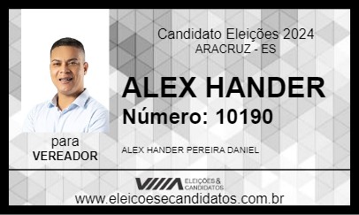 Candidato ALEX HANDER 2024 - ARACRUZ - Eleições