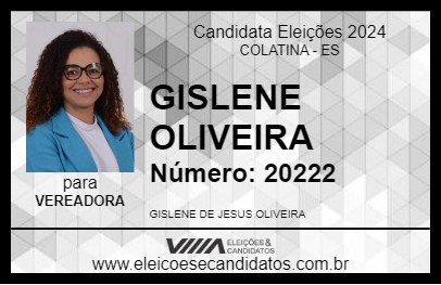 Candidato GISLENE OLIVEIRA 2024 - COLATINA - Eleições