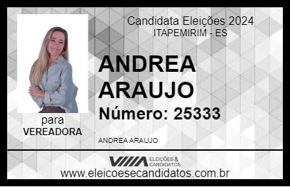 Candidato ANDREA ARAUJO 2024 - ITAPEMIRIM - Eleições