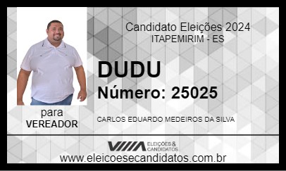 Candidato DUDU 2024 - ITAPEMIRIM - Eleições