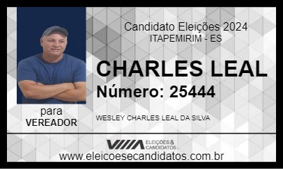 Candidato CHARLES LEAL 2024 - ITAPEMIRIM - Eleições