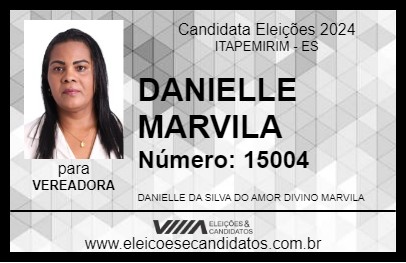 Candidato DANIELLE  MARVILA 2024 - ITAPEMIRIM - Eleições