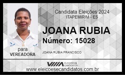 Candidato JOANA RUBIA 2024 - ITAPEMIRIM - Eleições