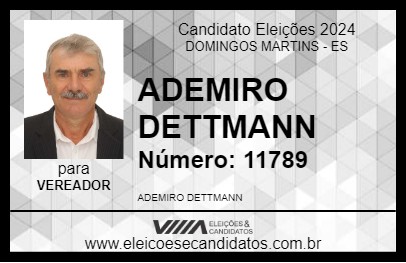 Candidato ADEMIRO DETTMANN 2024 - DOMINGOS MARTINS - Eleições