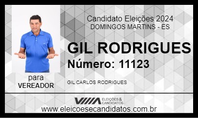 Candidato GIL RODRIGUES 2024 - DOMINGOS MARTINS - Eleições