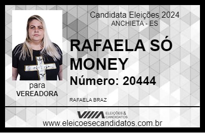 Candidato RAFAELA SÓ MONEY 2024 - ANCHIETA - Eleições