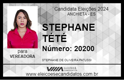 Candidato STEPHANE TÉTÉ 2024 - ANCHIETA - Eleições