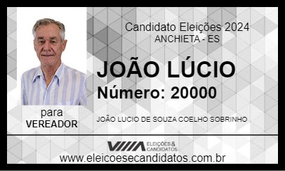 Candidato JOÃO LÚCIO 2024 - ANCHIETA - Eleições