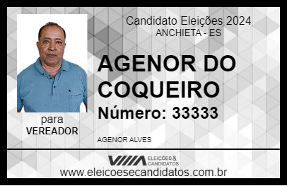 Candidato AGENOR DO COQUEIRO 2024 - ANCHIETA - Eleições