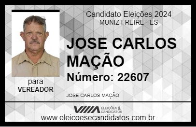 Candidato JOSE CARLOS MAÇÃO 2024 - MUNIZ FREIRE - Eleições