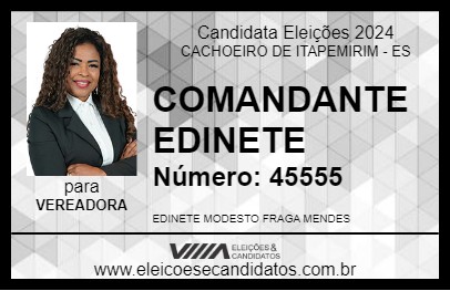 Candidato COMANDANTE EDINETE 2024 - CACHOEIRO DE ITAPEMIRIM - Eleições