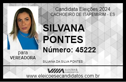 Candidato SILVANA PONTES 2024 - CACHOEIRO DE ITAPEMIRIM - Eleições