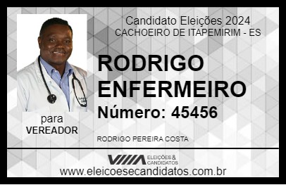 Candidato RODRIGO ENFERMEIRO 2024 - CACHOEIRO DE ITAPEMIRIM - Eleições