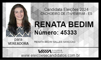 Candidato RENATA BEDIM 2024 - CACHOEIRO DE ITAPEMIRIM - Eleições