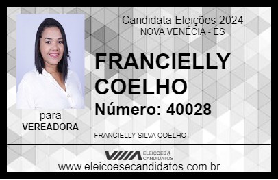 Candidato FRANCIELLY COELHO 2024 - NOVA VENÉCIA - Eleições