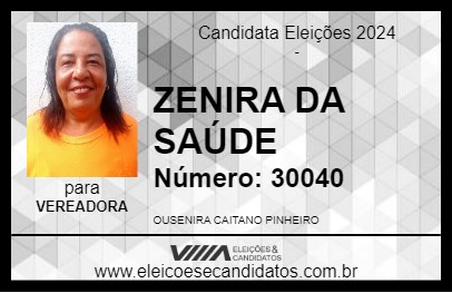 Candidato ZENIRA DA SAÚDE 2024 - LINHARES - Eleições