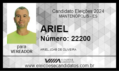 Candidato ARIEL 2024 - MANTENÓPOLIS - Eleições