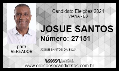 Candidato JOSUE SANTOS 2024 - VIANA - Eleições