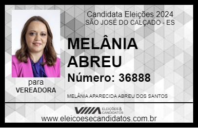 Candidato MELÂNIA ABREU 2024 - SÃO JOSÉ DO CALÇADO - Eleições