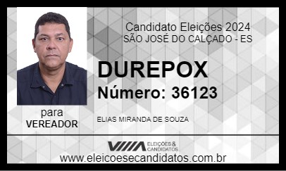 Candidato DUREPOX 2024 - SÃO JOSÉ DO CALÇADO - Eleições