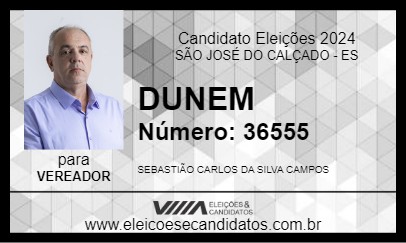 Candidato DUNEM 2024 - SÃO JOSÉ DO CALÇADO - Eleições