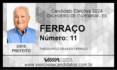 Candidato FERRAÇO 2024 - CACHOEIRO DE ITAPEMIRIM - Eleições