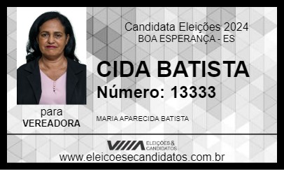 Candidato CIDA BATISTA 2024 - BOA ESPERANÇA - Eleições