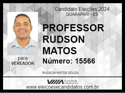 Candidato PROFESSOR RUDSON MATOS 2024 - GUARAPARI - Eleições