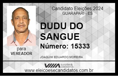 Candidato DUDU DO SANGUE 2024 - GUARAPARI - Eleições