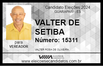 Candidato VALTER DE SETIBA 2024 - GUARAPARI - Eleições