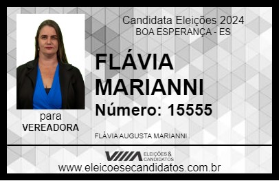 Candidato FLÁVIA MARIANNI 2024 - BOA ESPERANÇA - Eleições