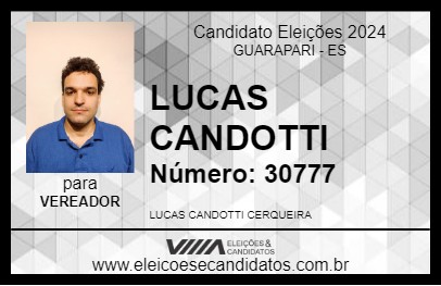 Candidato LUCAS CANDOTTI 2024 - GUARAPARI - Eleições