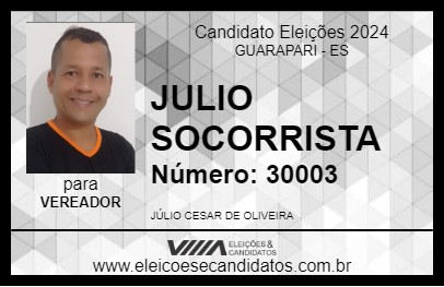 Candidato JULIO SOCORRISTA 2024 - GUARAPARI - Eleições