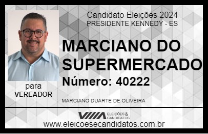 Candidato MARCIANO DO SUPERMERCADO 2024 - PRESIDENTE KENNEDY - Eleições