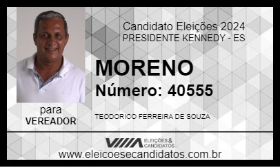 Candidato MORENO 2024 - PRESIDENTE KENNEDY - Eleições