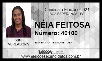 Candidato NÉIA FEITOSA 2024 - BOA ESPERANÇA - Eleições