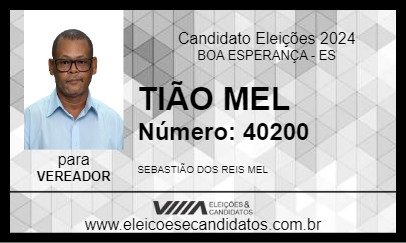 Candidato TIÃO MEL 2024 - BOA ESPERANÇA - Eleições