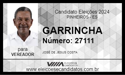 Candidato GARRINCHA 2024 - PINHEIROS - Eleições