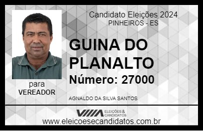 Candidato GUINA DO PLANALTO 2024 - PINHEIROS - Eleições