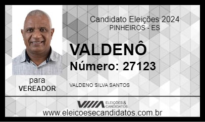 Candidato VALDENÔ 2024 - PINHEIROS - Eleições