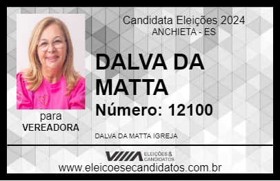 Candidato DALVA DA MATTA 2024 - ANCHIETA - Eleições