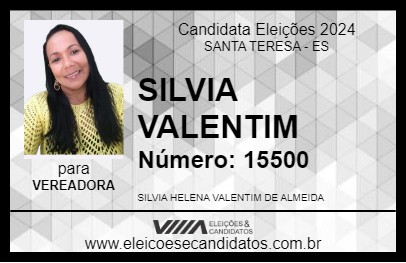 Candidato SILVIA VALENTIM 2024 - SANTA TERESA - Eleições