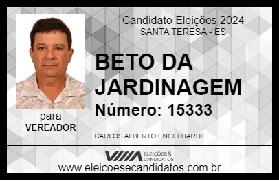 Candidato BETO DA JARDINAGEM 2024 - SANTA TERESA - Eleições