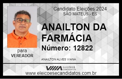 Candidato ANAILTON DA FARMÁCIA 2024 - SÃO MATEUS - Eleições