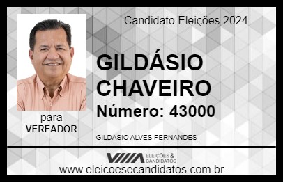 Candidato GILDÁSIO CHAVEIRO 2024 - PINHEIROS - Eleições