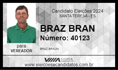 Candidato BRAZ BRAUN 2024 - SANTA TERESA - Eleições