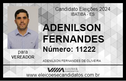 Candidato ADENILSON FERNANDES 2024 - IBATIBA - Eleições