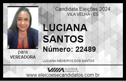 Candidato LUCIANA SANTOS 2024 - VILA VELHA - Eleições