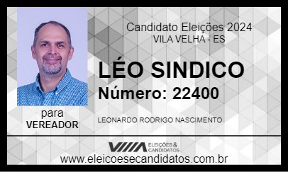 Candidato LÉO SINDICO 2024 - VILA VELHA - Eleições